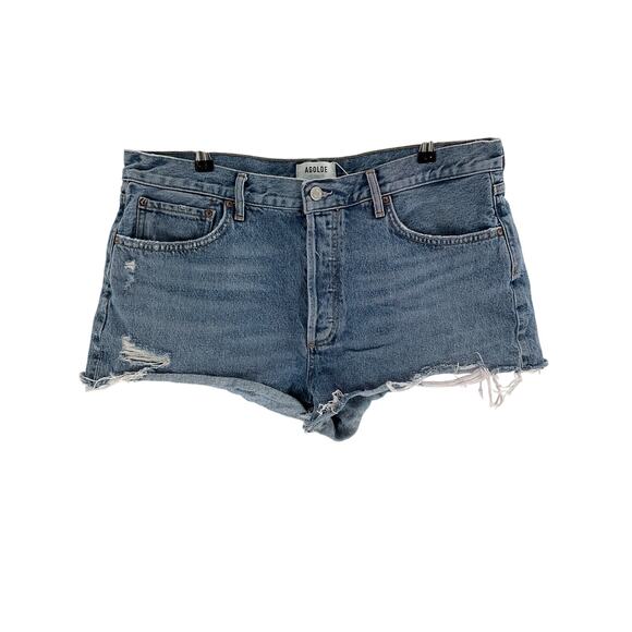 Agolde 'Parker' Blue Cotton Short Size 32 - Picture 2 of 4